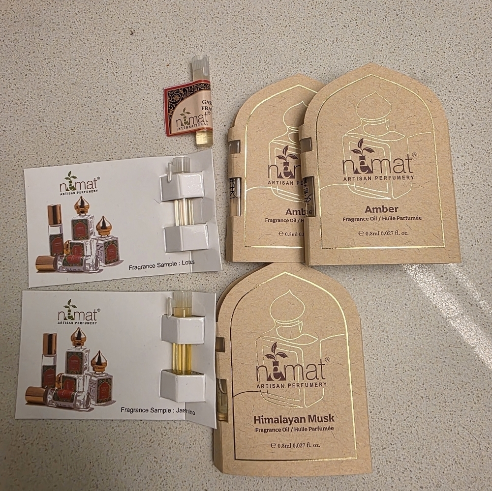 Nemat Amber Himalayan Musk Gardenia Lotus Jasmine Perfume Oil Fragrance Samples